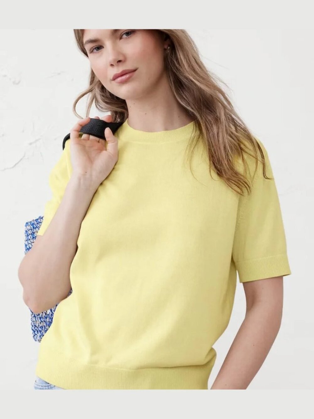 Banana Republic Forever Short-Sleeve Sweater, Yellow, XXS, NWT
